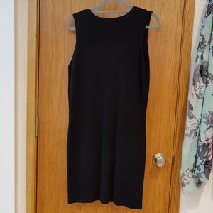 BALLINGER GOLD Knit Midi Sleeveless Dress, Color: Black Size Large